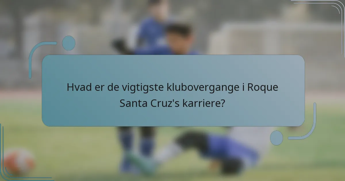 Hvad er de vigtigste klubovergange i Roque Santa Cruz's karriere?