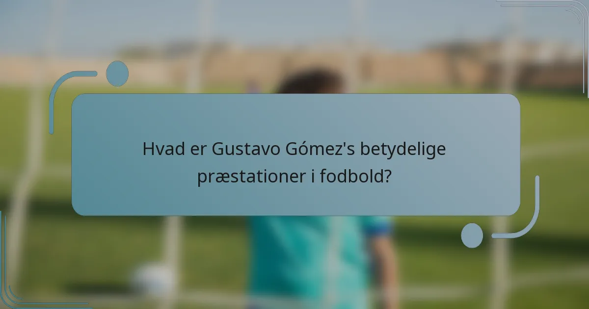 Hvad er Gustavo Gómez's betydelige præstationer i fodbold?
