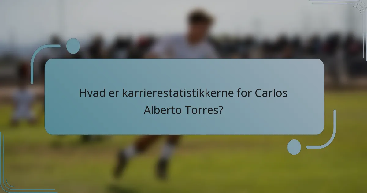 Hvad er karrierestatistikkerne for Carlos Alberto Torres?