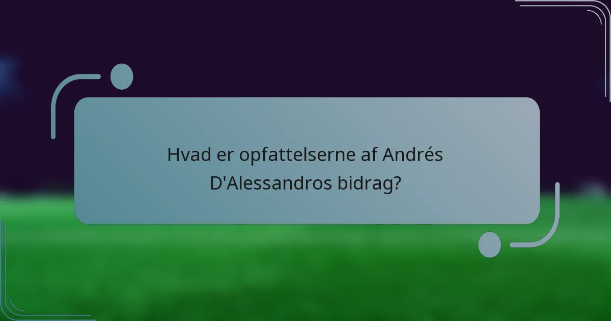 Hvad er opfattelserne af Andrés D'Alessandros bidrag?