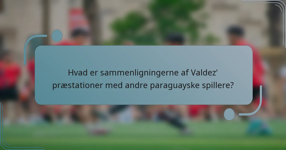 Hvad er sammenligningerne af Valdez' præstationer med andre paraguayske spillere?