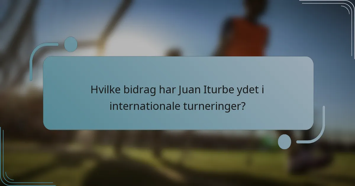 Hvilke bidrag har Juan Iturbe ydet i internationale turneringer?