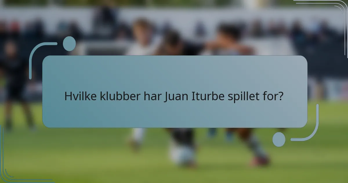 Hvilke klubber har Juan Iturbe spillet for?