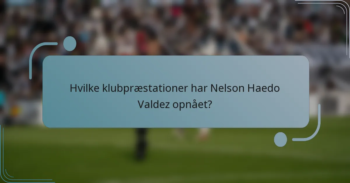 Hvilke klubpræstationer har Nelson Haedo Valdez opnået?