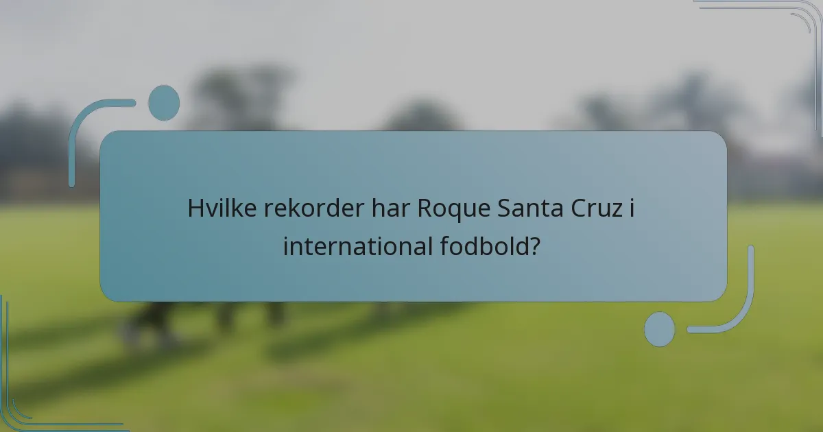 Hvilke rekorder har Roque Santa Cruz i international fodbold?
