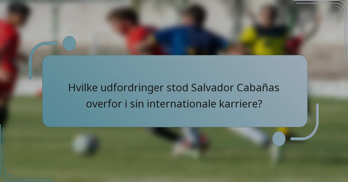 Hvilke udfordringer stod Salvador Cabañas overfor i sin internationale karriere?