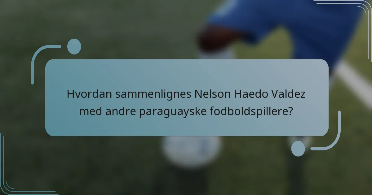 Hvordan sammenlignes Nelson Haedo Valdez med andre paraguayske fodboldspillere?